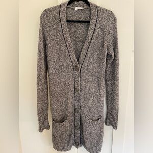 Equipment Wool Mohair Cotton Button Front Long Cardigan Duster Chunky Knit | S